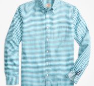 Brooks Brothers Men’s Gingham Cotton Oxford Sport Shirt