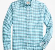 Brooks Brothers Men’s Gingham Cotton Oxford Sport Shirt