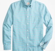 Brooks Brothers Men’s Gingham Cotton Oxford Sport Shirt