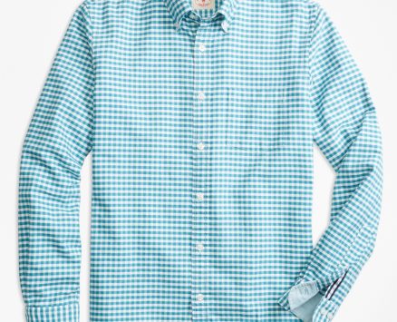 Brooks Brothers Men’s Gingham Cotton Oxford Sport Shirt