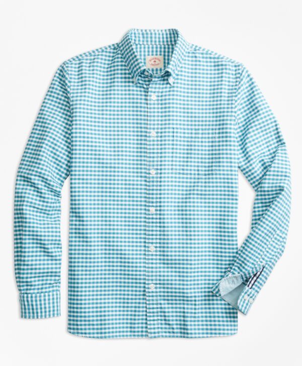 Brooks Brothers Men's Gingham Cotton Oxford Sport Shirt