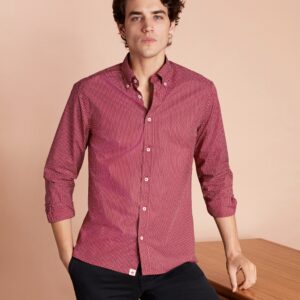 Brooks Brothers Men's Red Dot-Print Poplin Sport Shirt