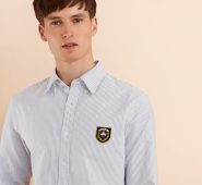 Brooks Brothers Men’s Striped Oxford Elbow Patch Sport Shirt