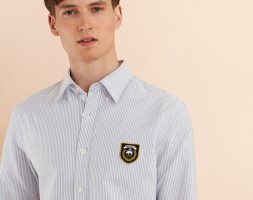 Brooks Brothers Men’s Striped Oxford Elbow Patch Sport Shirt