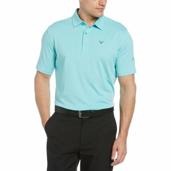 Callaway Men's Pro Spin Fine Line Stripe Golf Polo Shirt Aqua/Turquoise Bright, 2X-Large - Mens Golf Shirts at Academy Sports