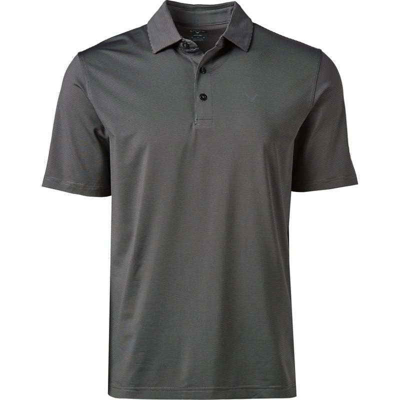 Callaway Men's Pro Spin Fine Line Stripe Golf Polo Shirt Caviar, Medium - Mens Golf Shirts at Academy Sports