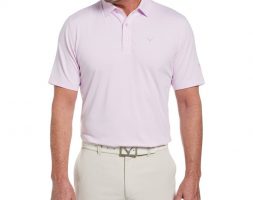 Callaway Men’s Pro Spin Fine Line Stripe Golf Polo Shirt Pink Light, X-Large – Mens Golf Shirts at Academy Sports