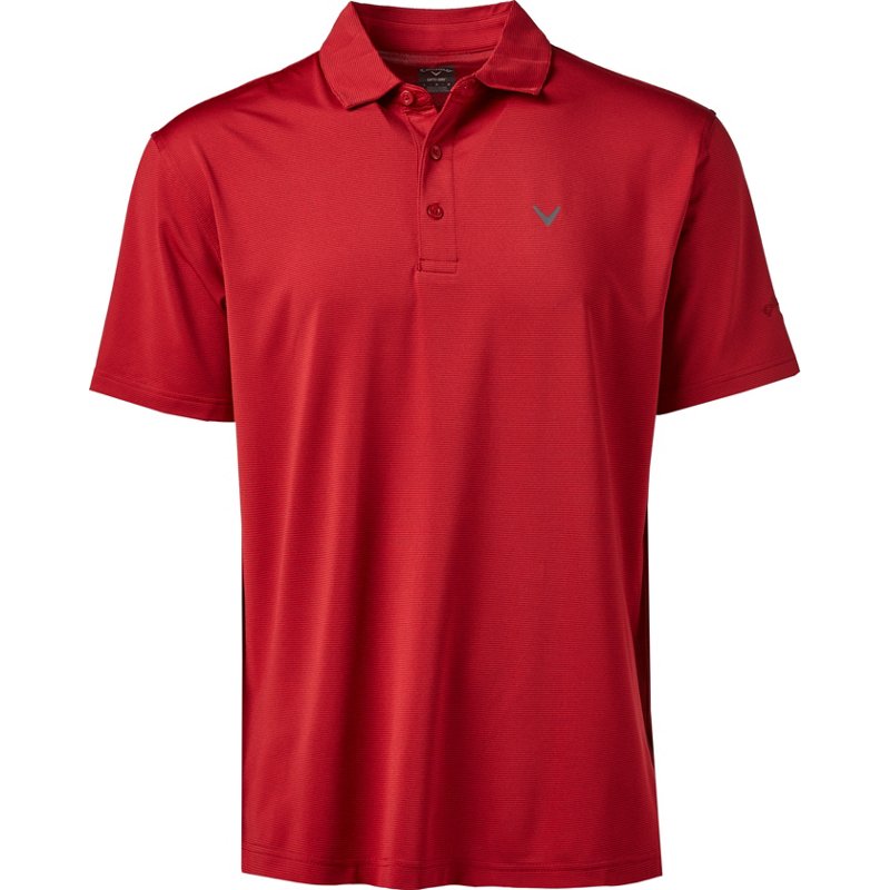 Callaway Men's Pro Spin Fine Line Stripe Golf Polo Shirt Tango Red, 2X-Large - Mens Golf Shirts at Academy Sports