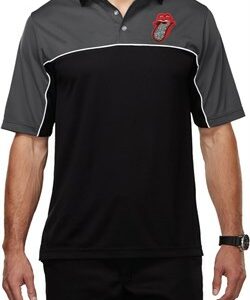 Crystal Tongue Patch Pocket Print Mens Polo Shirt