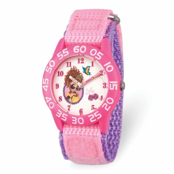 Disney Kids Fancy Nancy Pink Nylon Band Time Teacher Watch by Versil