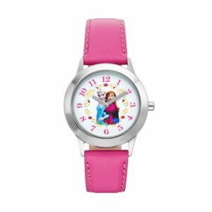 Disney's Frozen Anna & Elsa Kids' Leather Watch, Girl's, Pink