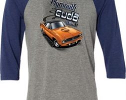 Dodge 1970 Plymouth Hemi Cuda Mens Raglan Shirt