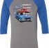 Dodge American Muscle Blue and Red Mens Raglan Shirt
