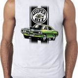 Dodge Green Super Bee Mens White Sleeveless T-Shirt