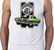 Dodge Green Super Bee Mens White Sleeveless T-Shirt