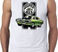 Dodge Green Super Bee Mens White Sleeveless T-Shirt