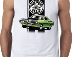 Dodge Green Super Bee Mens White Sleeveless T-Shirt