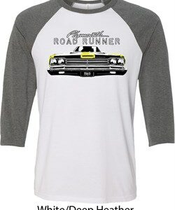 Dodge Yellow Plymouth Roadrunner Mens Raglan Shirt