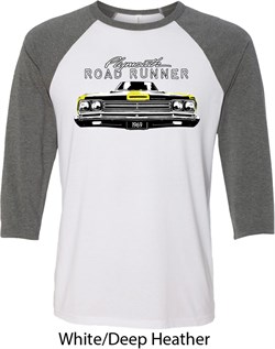 Dodge Yellow Plymouth Roadrunner Mens Raglan Shirt