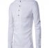 Ericdess Plain Stand Collar Pullover Slim Fit Men’s Shirts