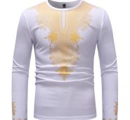 Ericdress African Dashiki Print Round Neck Long Sleeve Mens T-shirt