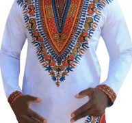 Ericdress African Fashion Dashiki Print V-Neck Loose Mens T-shirt