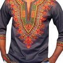 Ericdress African Fashion Dashiki Print V-Neck Slim Men’s Shirt