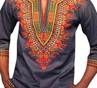 Ericdress African Fashion Dashiki Print V-Neck Slim Men’s Shirt