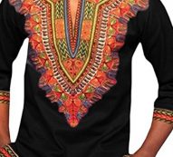 Ericdress African Fashion Dashiki Print V-Neck Slim Men’s Shirt