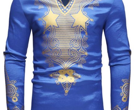 Ericdress African Fashion Dashiki Print V-Neck Vogue Men’s Shirt