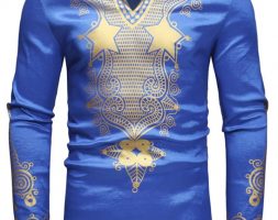 Ericdress African Fashion Dashiki Print V-Neck Vogue Men’s Shirt