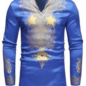 Ericdress African Fashion Dashiki Print V-Neck Vogue Men's Shirt