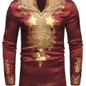 Ericdress African Fashion Dashiki Print V-Neck Vogue Men’s Shirt