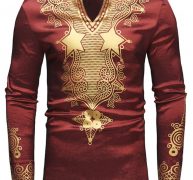 Ericdress African Fashion Dashiki Print V-Neck Vogue Men’s Shirt