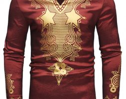 Ericdress African Fashion Dashiki Print V-Neck Vogue Men’s Shirt