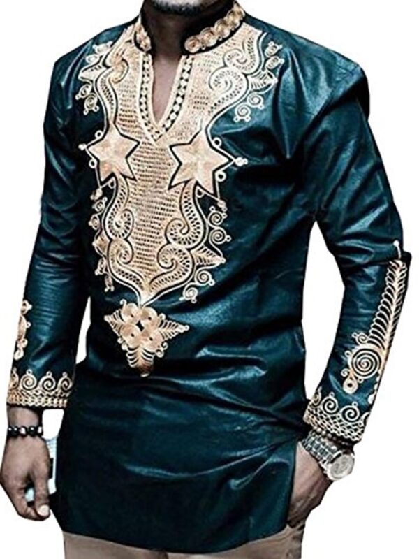 Ericdress African Fashion Dashiki Print V-Neck Vogue Men's Shirt