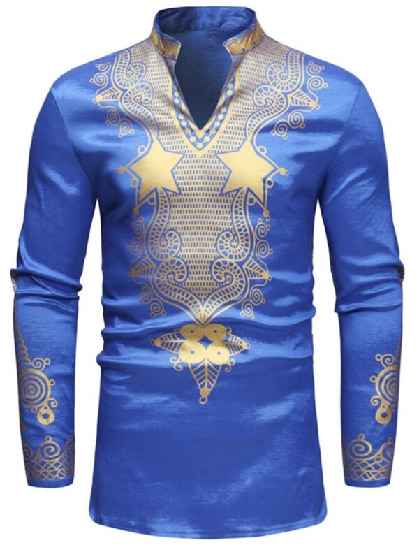 Ericdress African Fashion Dashiki Print V-Neck Vogue Men's Shirt