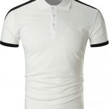 Ericdress Button Casual Color Block Slim Mens T-shirt