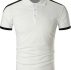 Ericdress Button Casual Color Block Slim Mens T-shirt