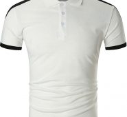 Ericdress Button Casual Color Block Slim Mens T-shirt