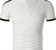 Ericdress Button Casual Color Block Slim Mens T-shirt