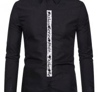 Ericdress Button Casual Letter Slim Single-Breasted Men’s Shirt