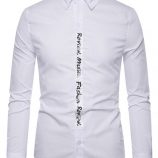 Ericdress Button Casual Letter Slim Single-Breasted Men’s Shirt