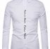 Ericdress Button Casual Letter Slim Single-Breasted Men’s Shirt