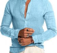 Ericdress Button Casual Plain Single-Breasted Men’s Shirt