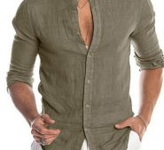 Ericdress Button Casual Plain Single-Breasted Men’s Shirt