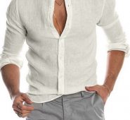 Ericdress Button Casual Plain Single-Breasted Men’s Shirt