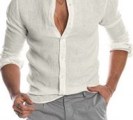 Ericdress Button Casual Plain Single-Breasted Men’s Shirt
