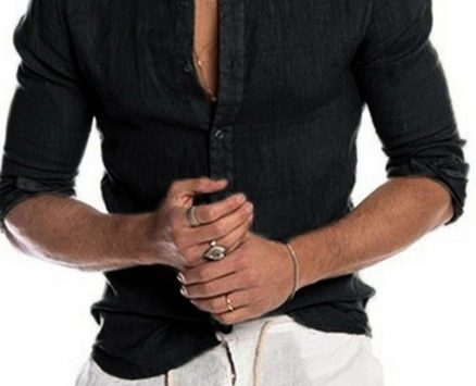 Ericdress Button Casual Plain Single-Breasted Men’s Shirt