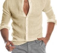 Ericdress Button Casual Plain Single-Breasted Men’s Shirt